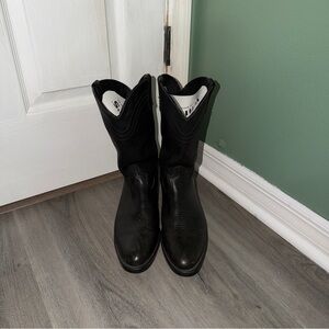 Dan Post Western Cowboy Boots Black Size 11.5D US Mens Vibram Rubber Sole